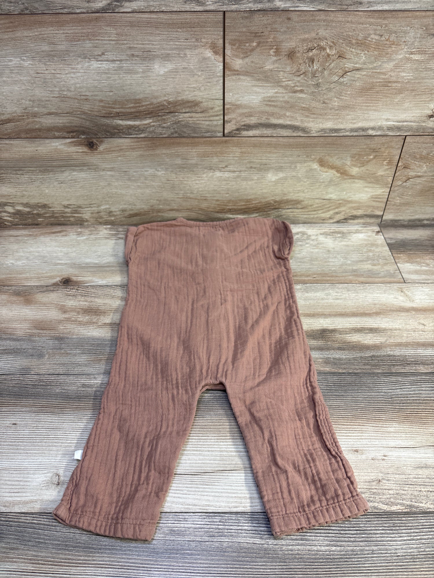 Little Planet Organic Gauze Button-Front Jumpsuit Brown sz 12m