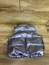 NEW Old Navy Metallic Puffer Vest Blue sz 2T
