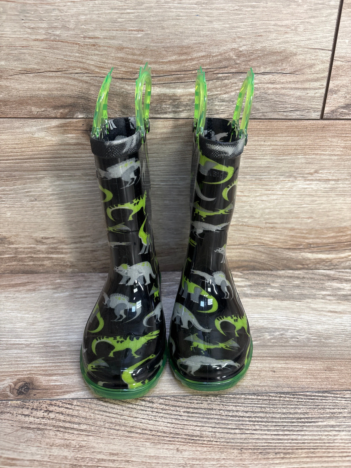 Western Chief Kids Dinosaur Lighted Rain Boots Black sz 9c - Me n Mommy To Be