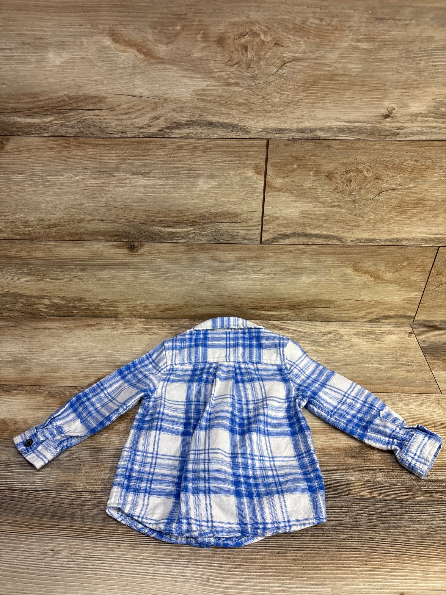 Cat & Jack Plaid Flannel Shirt Blue sz 2T