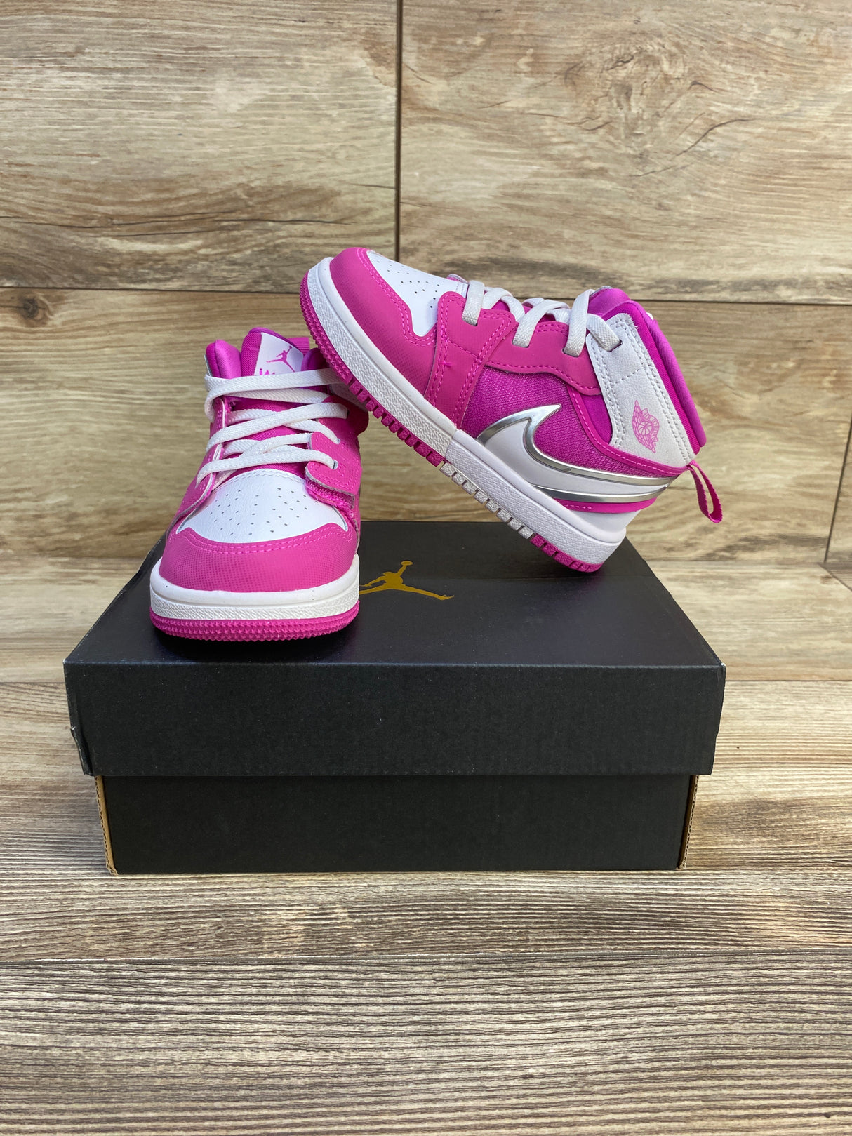 Air Jordan 1 Mid RM EasyOn TD 'Fire Pink' Sneakers sz 8c