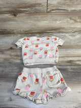 Rabbit + Bear Organic 2pc Tulip Sweatshirt and Shorts Set Beige sz 18m
