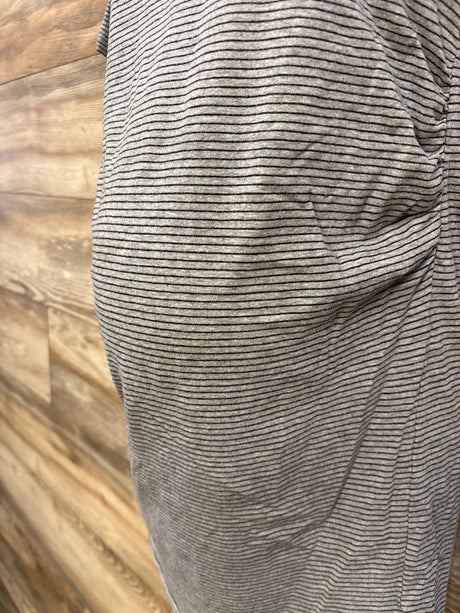 Feathers Maternity Striped Dress Grey sz Medium - Me n Mommy To Be