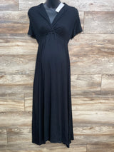 NEW Isabel Maternity Flutter Sleeve Maxi Dress Black sz XS