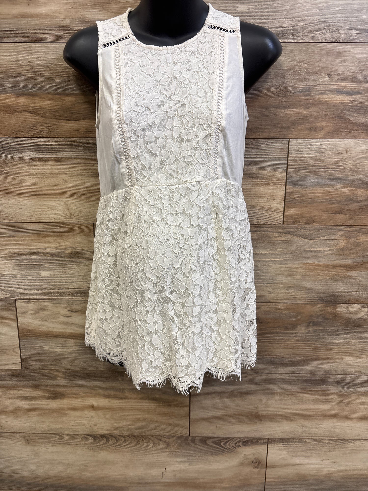 A Pea In The Pod Sleeveless Lace Maternity Blouse Ivory sz Small