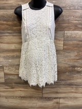 A Pea In The Pod Sleeveless Lace Maternity Blouse Ivory sz Small