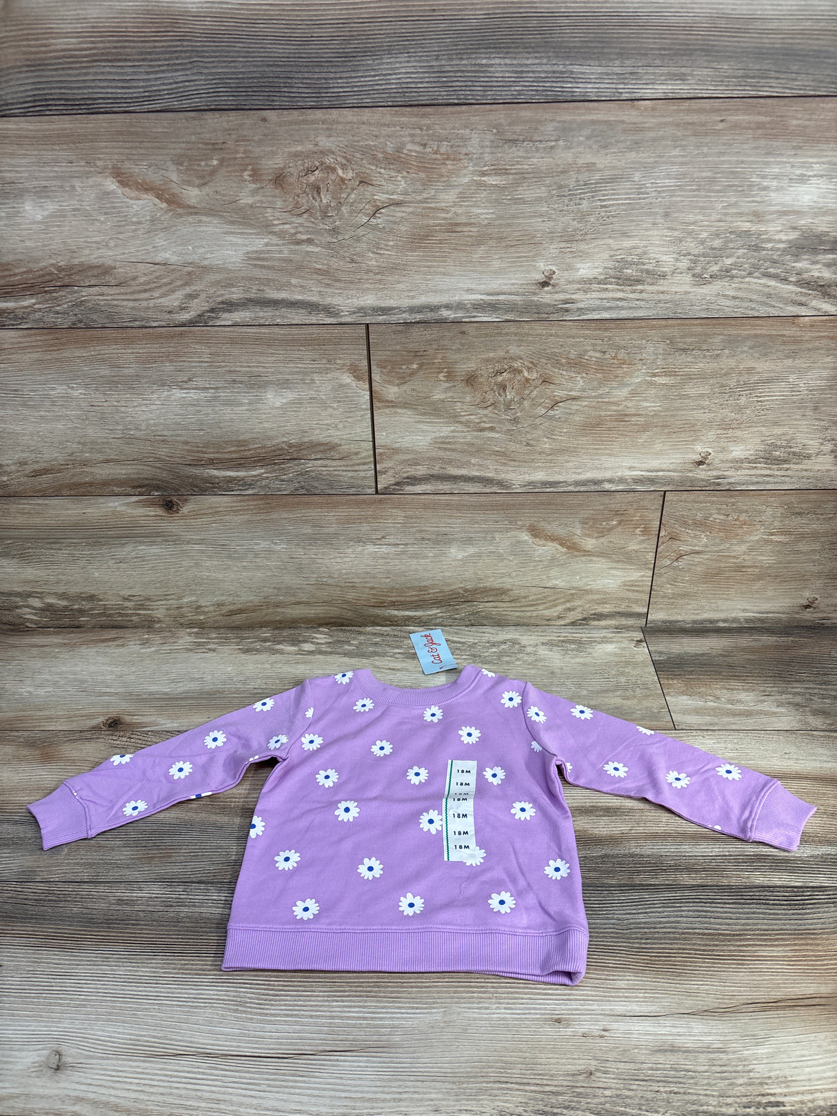 NEW Cat & Jack Purple Floral Sweatshirt Lilac sz 18m