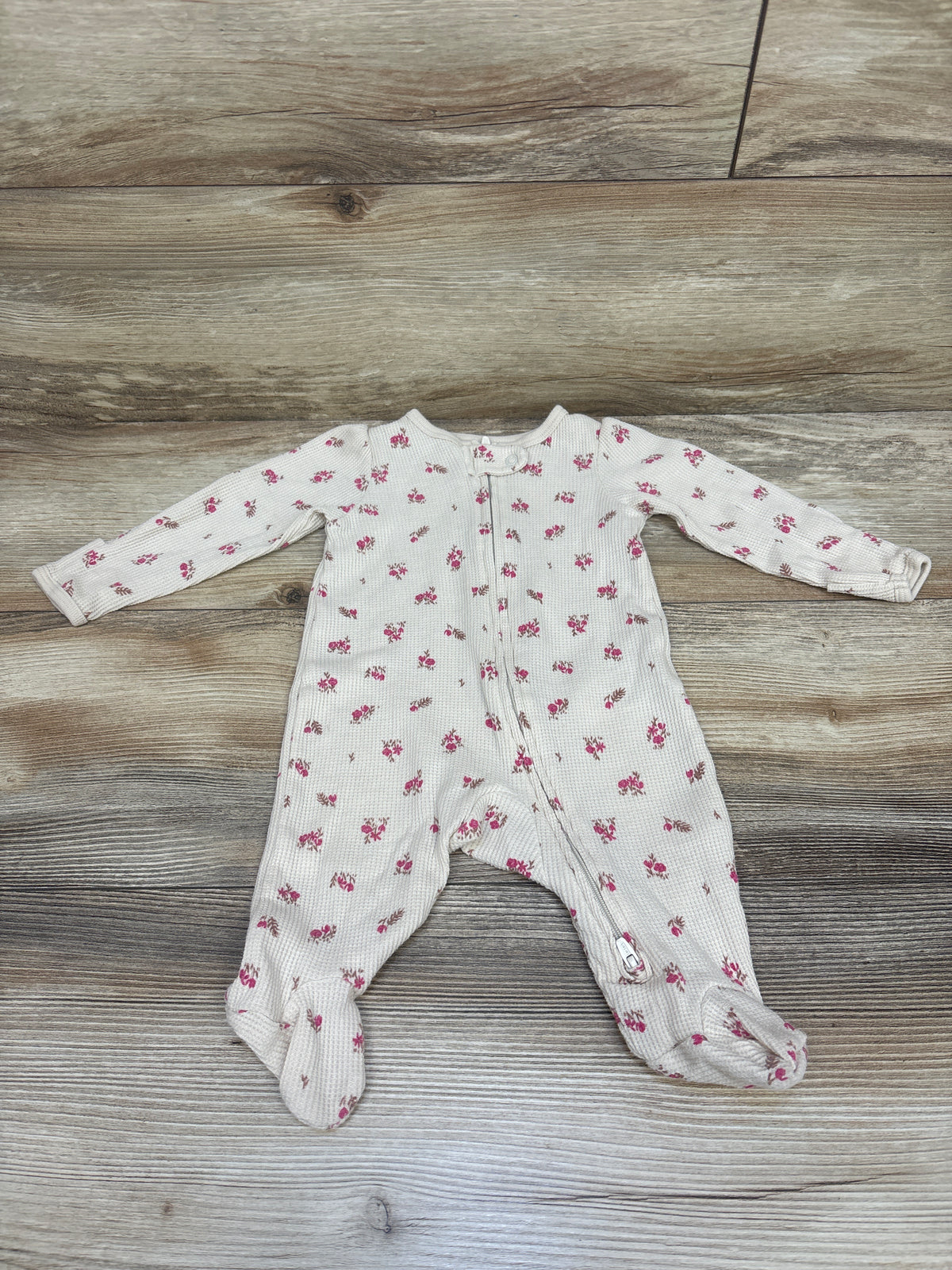 Carter's Floral Waffle Knit Sleeper Beige sz 3m