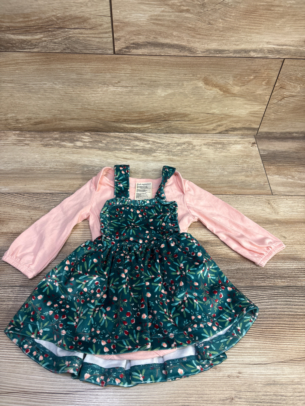 First Impressions 2pc Bodysuit & Skirtall Set Pink sz 3-6m