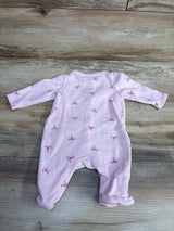 Cat & Jack Ribbed Bow Coverall Pink sz 0-3m
