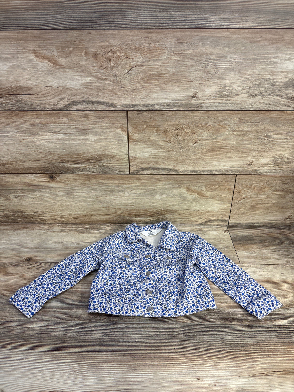 H&M Twill Floral Jacket Ivory sz 3T