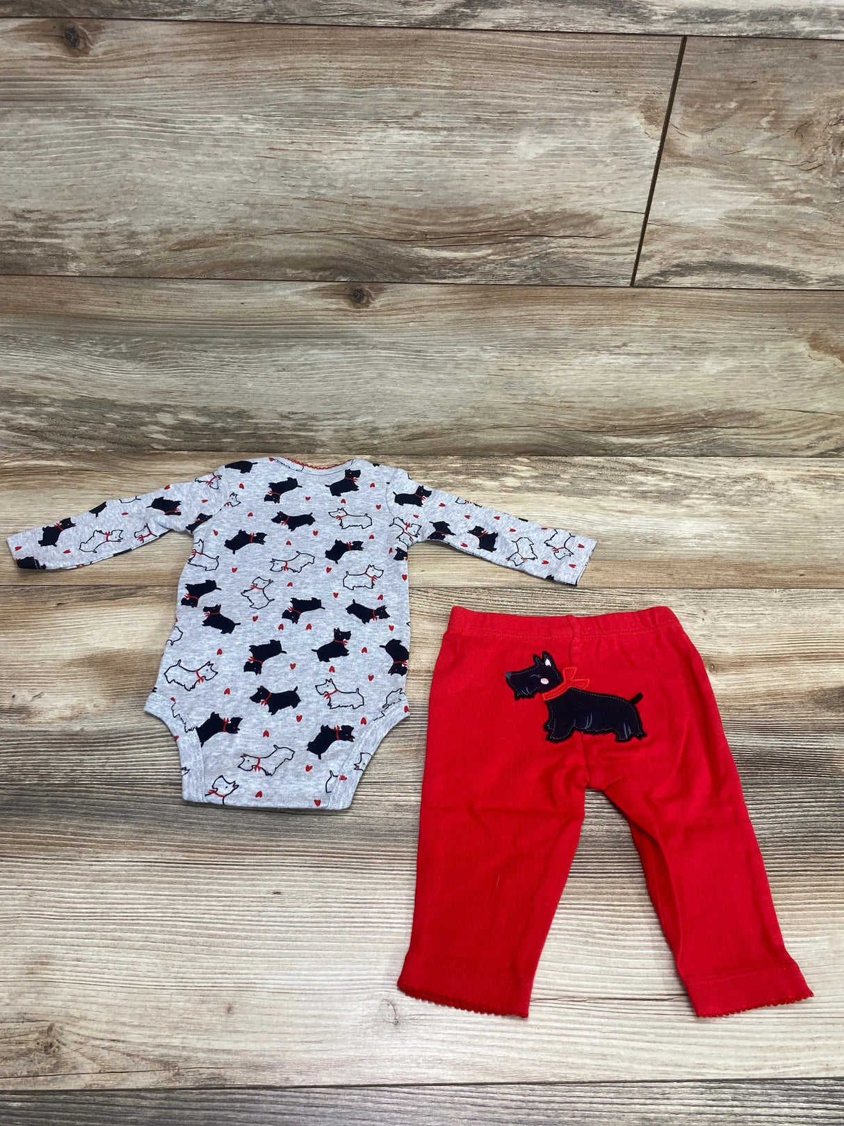 Carter's 2pc Dog Print Bodysuit & Leggings Grey sz 3m