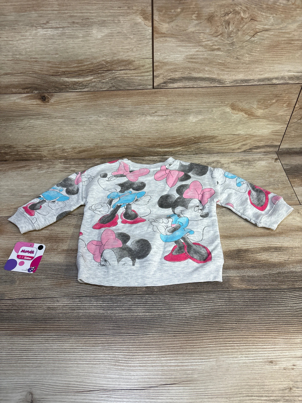NEW Disney Junior Minnie Mouse Sweatshirt Grey sz 12m