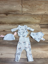 Disney Baby 4pc Stitch Kimono Bodysuit Set Blue sz Preemie