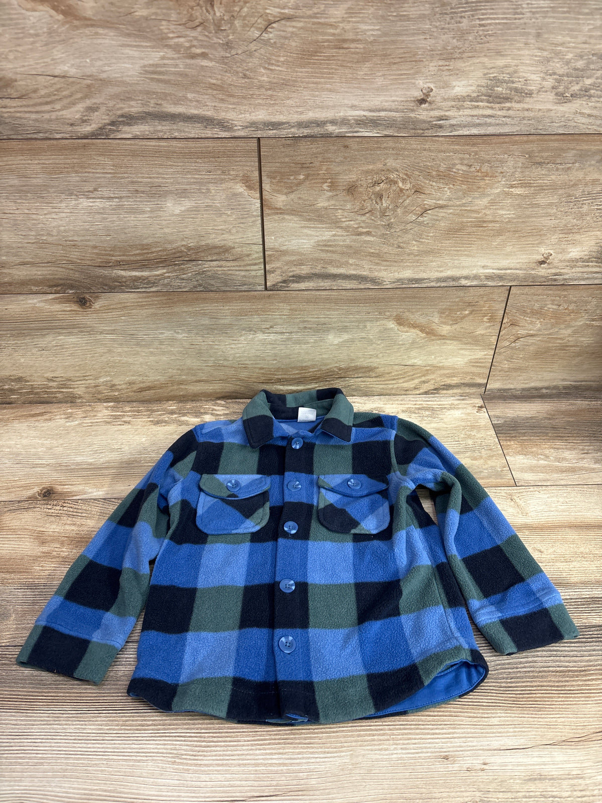 Pekkle Fleece Button-Up Shacket Blue sz 3T