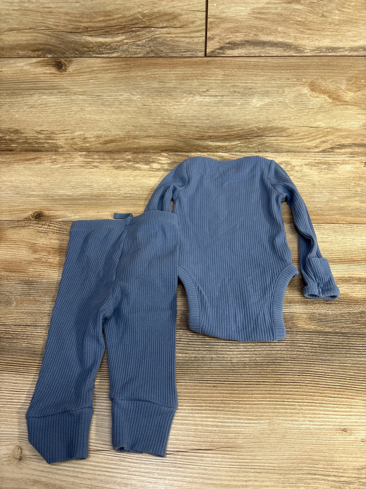 Baby Gap 2pk Ribbed Bodysuit & Bottoms Light Blue sz 3-6m