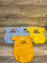 Rabbit Skins 4pk One Piece Bodysuits Blue/Yellow sz 12m