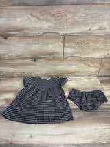 Tucker + Tate 2pc Gingham Dress & Bloomers Set Grey sz 18m