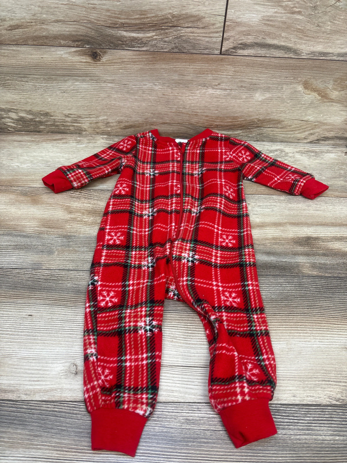 SleepyNites Holiday Plaid Blanket Sleeper Red sz 18m