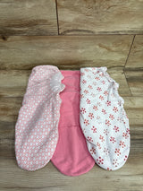 SwaddleMe by Ingenuity 3pk Swaddle Wraps Pink/White sz 0-3m