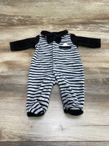 Absorba Velour Striped Coverall Black sz Newborn