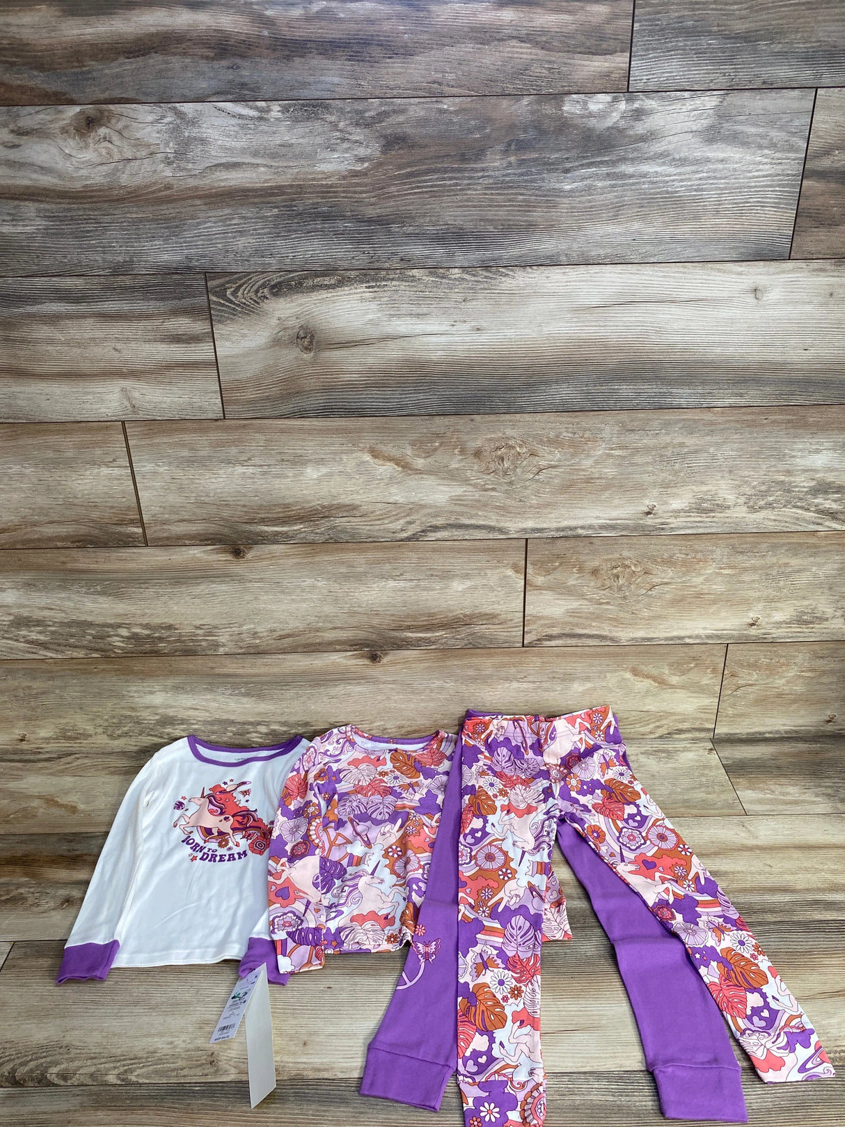 NEW Carter's 4pc Pajama Set White/Pink sz 5T