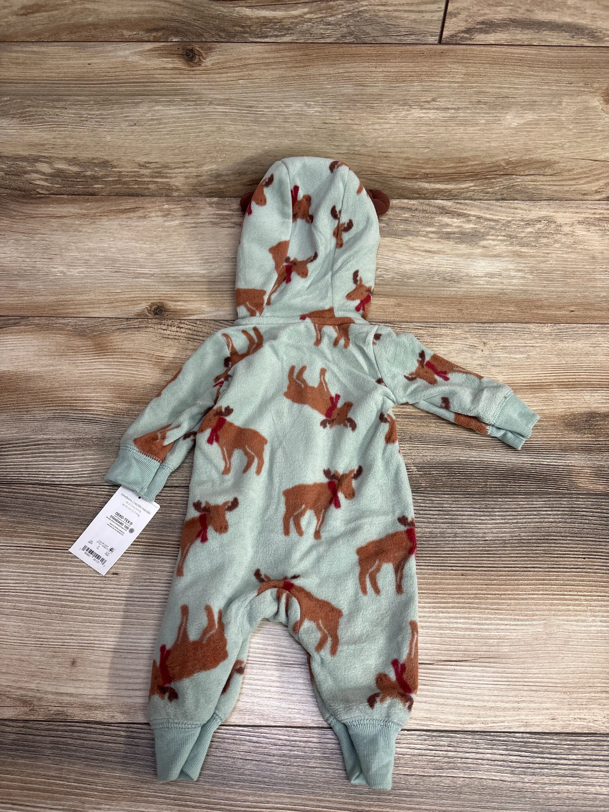 NEW Just One You Reindeer Hooded Coverall Sage sz Newborn