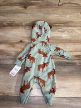 NEW Just One You Reindeer Hooded Coverall Sage sz Newborn