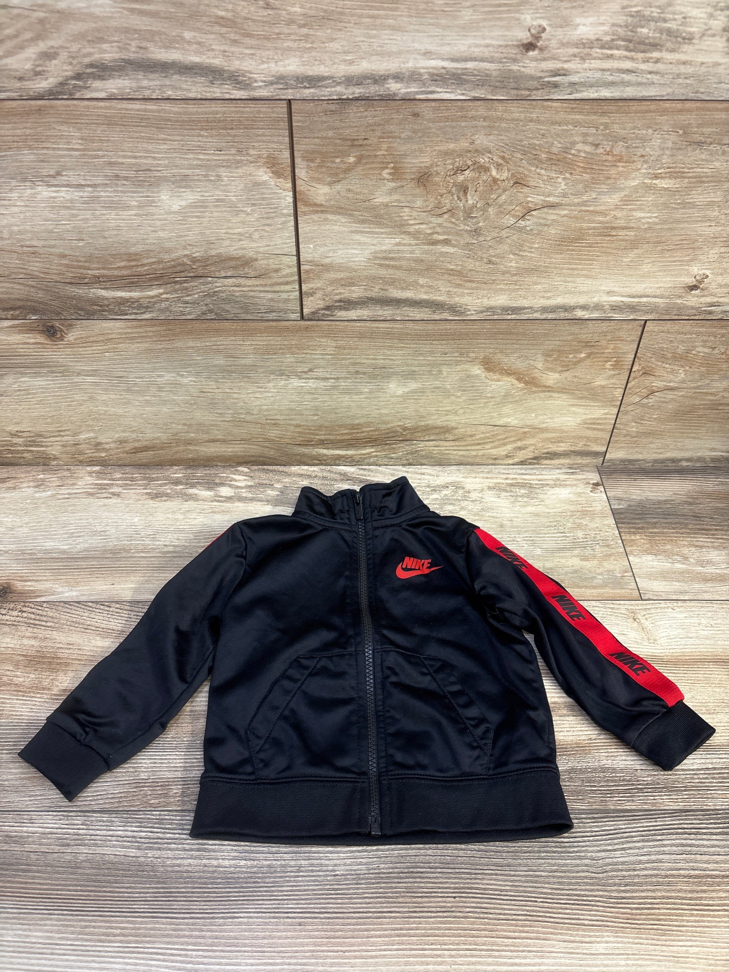 Nike Full Zip Red Taping Track Jacket Black sz 18m