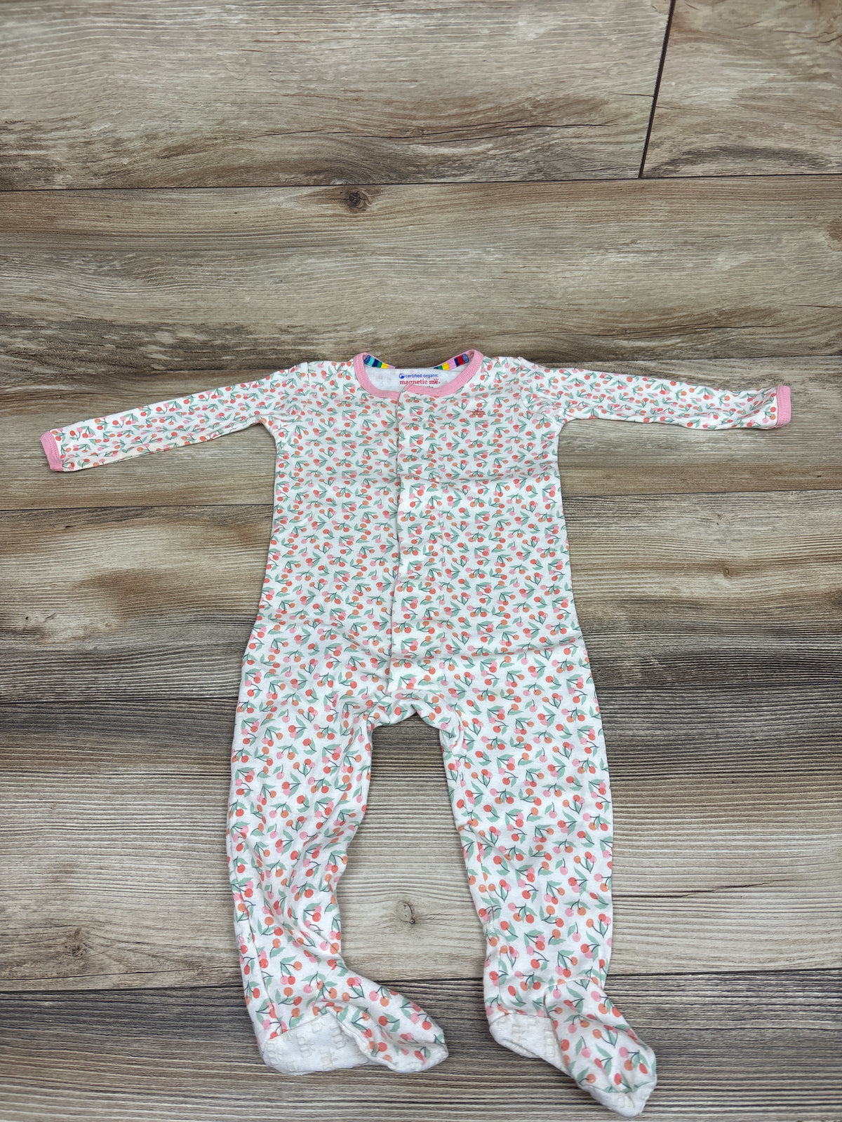 Magnetic Me Organic Cotton 'Mon Cheri' Footie White sz 9-12m