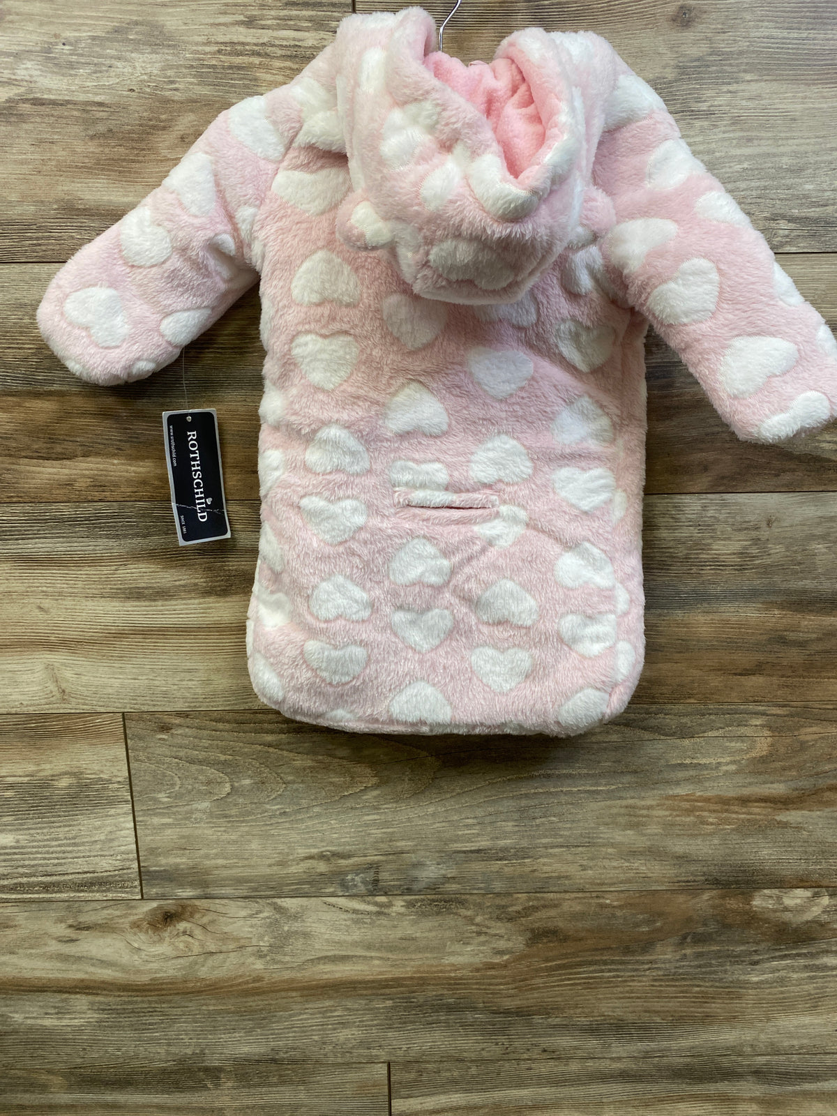 NEW Rothschild Faux Fur Hooded Car Bag Pink sz 0/6m