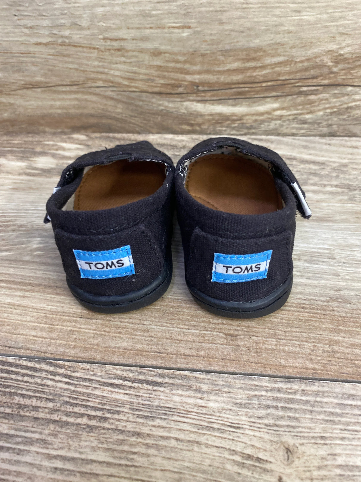 Toms Tiny Alpargata Shoes Black sz 3c