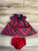 Max Studio Kids Plaid Dress & Bloomers 2pc Set Red sz 6-9m