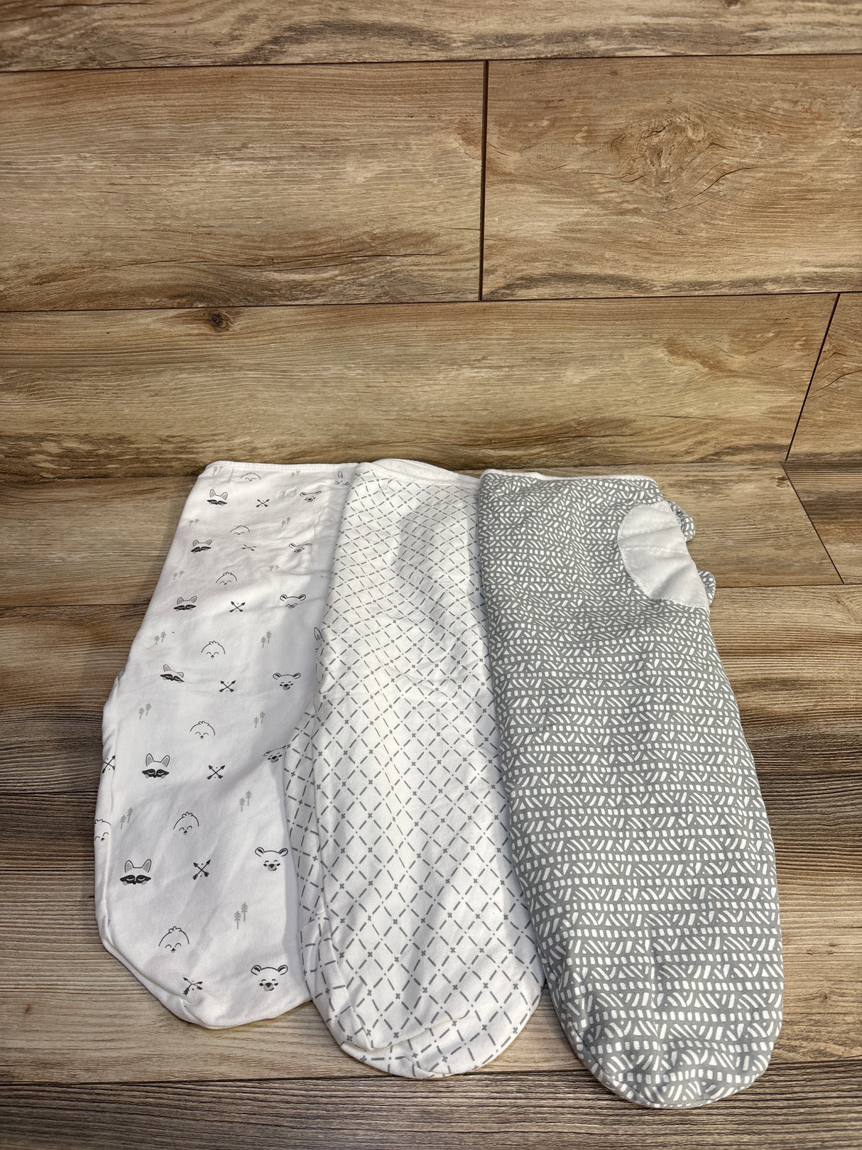 KeaBabies 3pk Soothe Swaddle Wraps White sz 0-3m