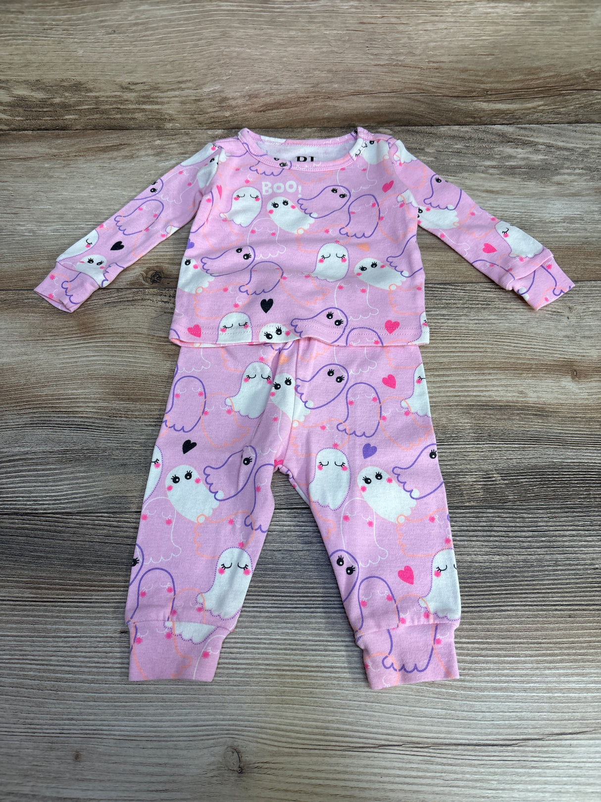 PJ Place 2pc Ghost Pajama Set Pink sz 0-3m