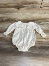Old Navy Clip Dot Lace Trim Bubble Romper Cream sz 6-12m