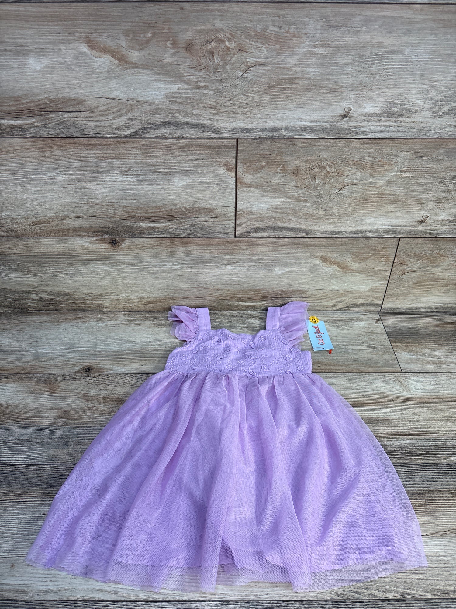 NEW Cat & Jack Lace Tulle Embroidered Dress Lilac sz 4T