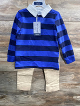 NEW Tommy Bahama Blue Rugby & Khaki Pants Set sz 3T