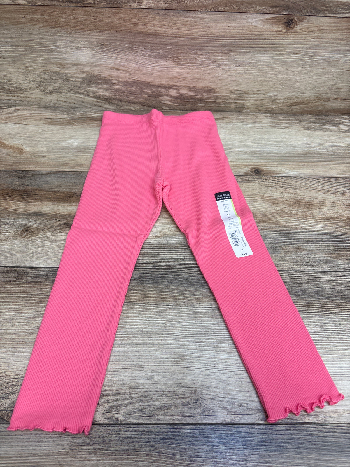 NEW Okie Dokie Ribbed Leggings in Pink Lemonade sz 4T