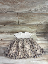 H&M Ribbed Leopard Tulle Dress Beige sz 2T