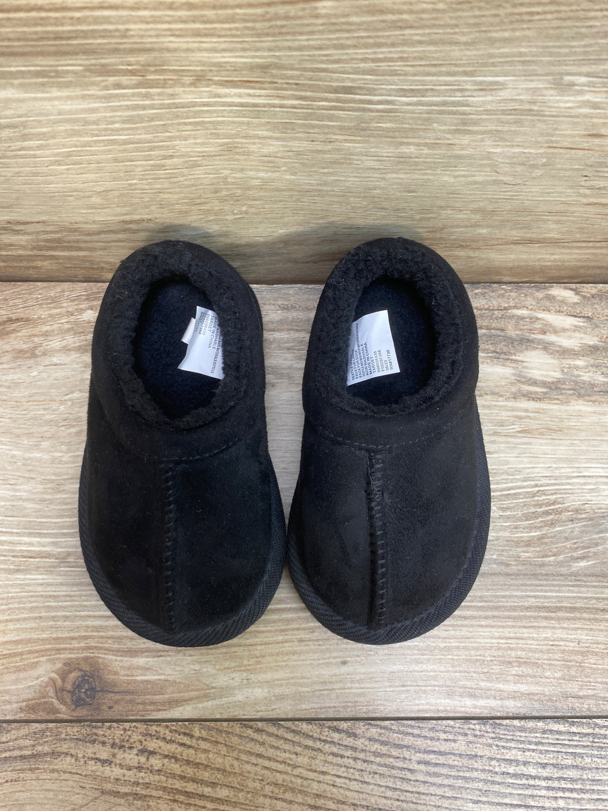 Cat & Jack Toddler Jude Faux Fur Clog Slippers Black Sz 5c