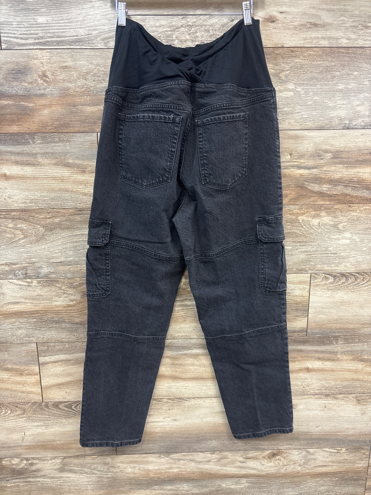 Isabel Maternity Crossover Panel 90s Straight Jeans Black sz 12/Large