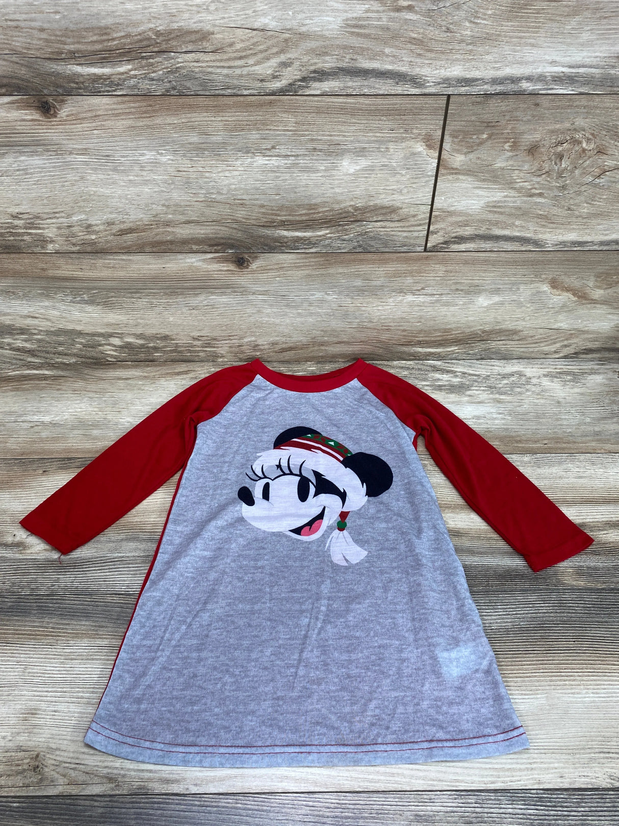 Disney Red Raglan Minnie Mouse Nightgown sz 4T