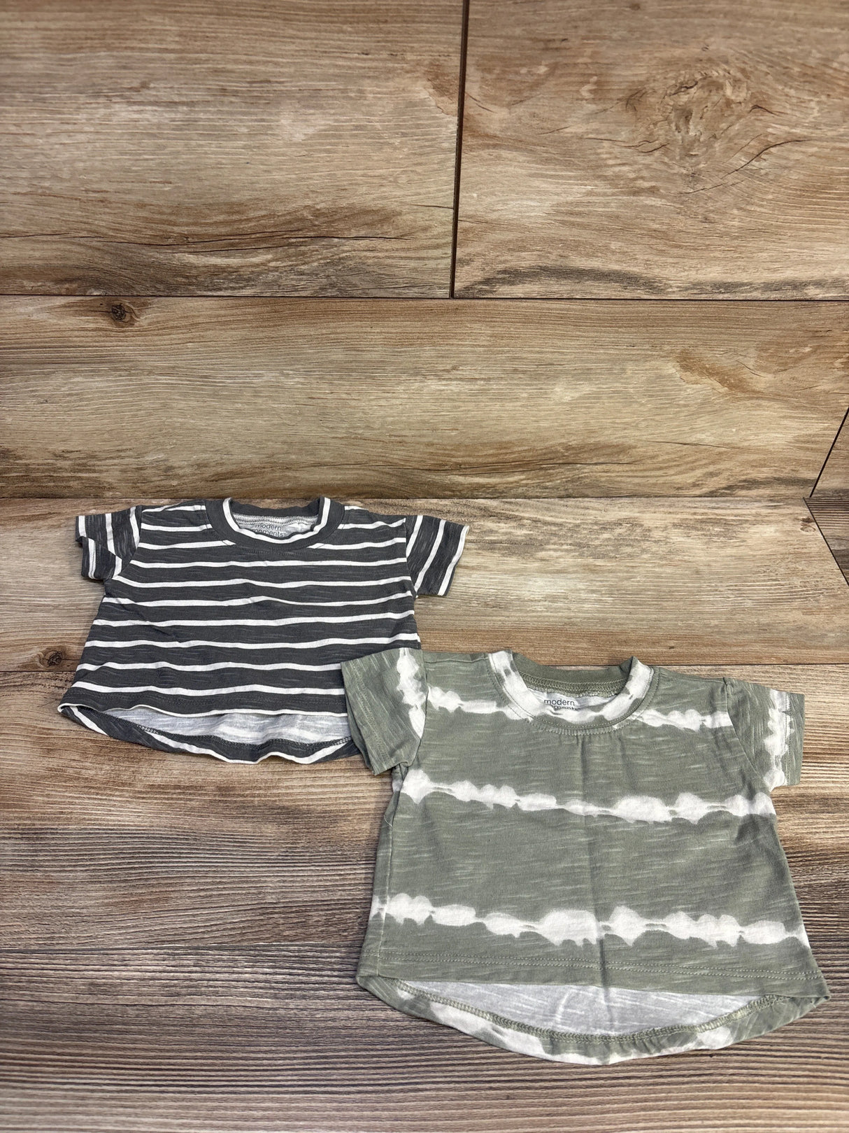 Modern Moments 2pk Striped Shirts Grey sz 0-3m