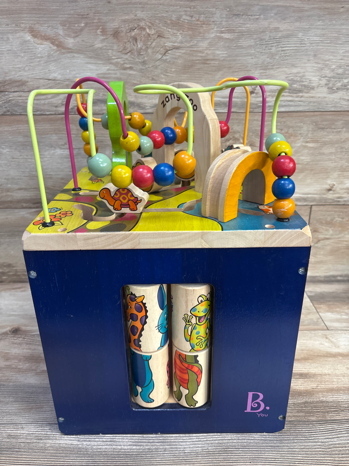 B toys Zany Zoo Wooden Activity Cube