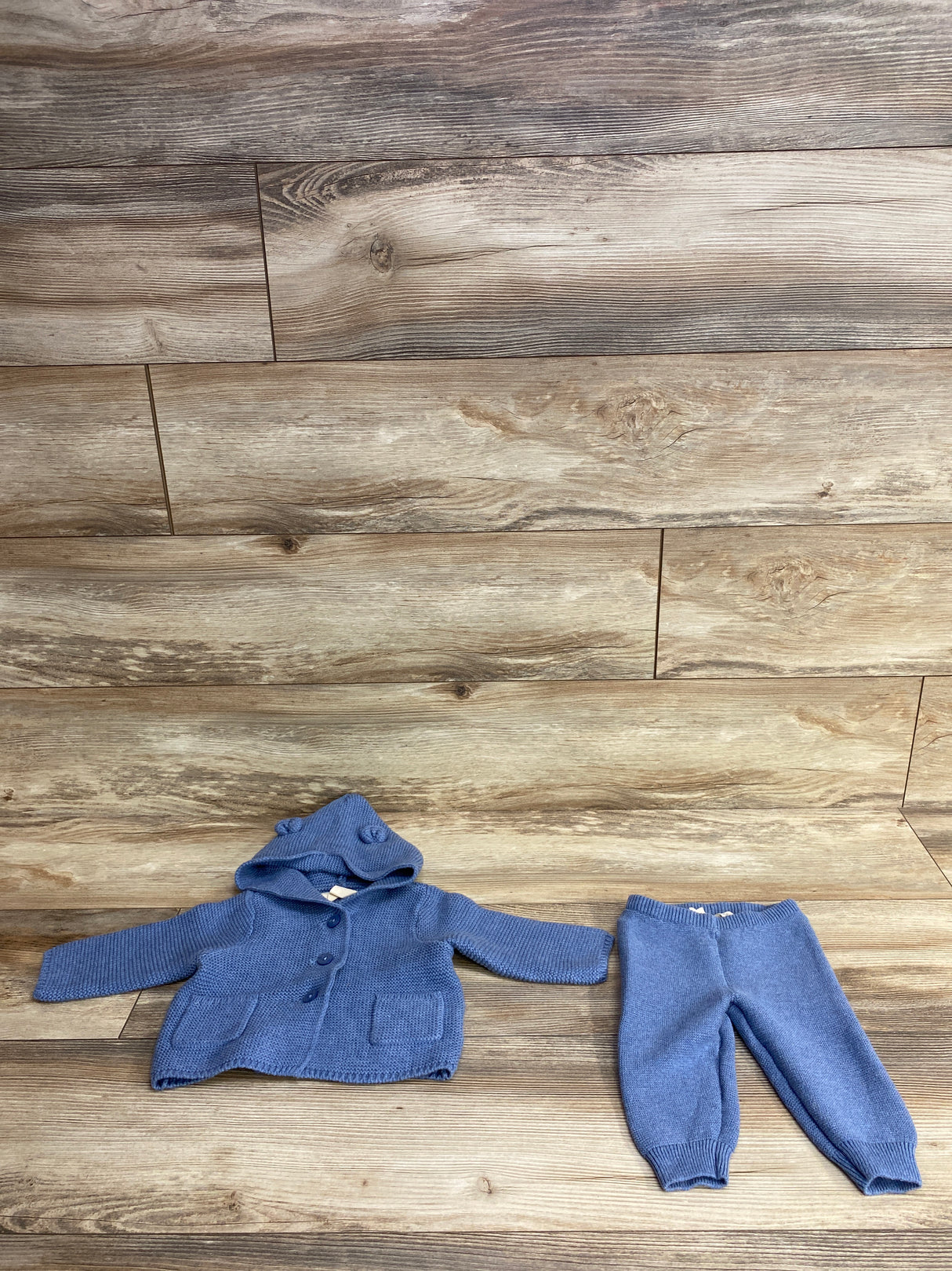 Baby Gap 2pc Knitted Sweater & Bottoms Set Blue sz 3-6m
