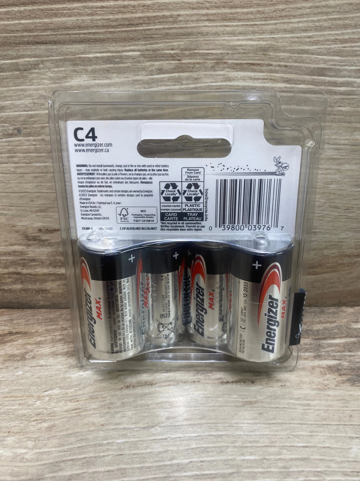 NEW Energizer Max C Alkaline Batteries 4pk