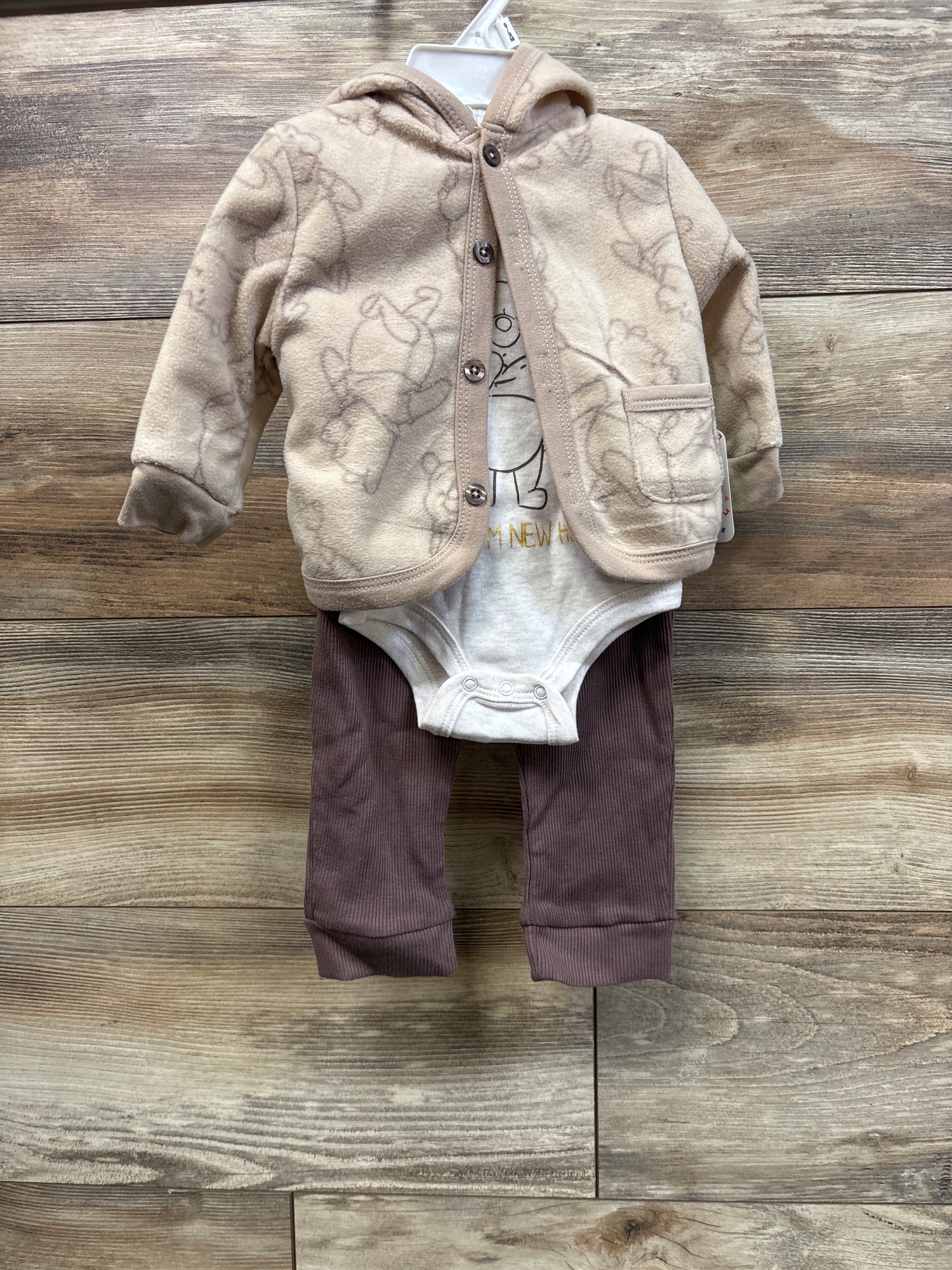 NEW Disney Baby 4pc Winnie The Pooh Jacket Set Brown sz 6/9m
