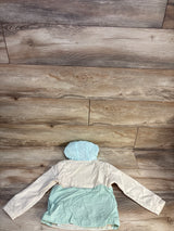 NEW Cat & Jack Colorblock Hooded Windbreaker Cream sz 4T
