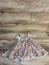 Rare Editions Floral Ruffle Sleeve Dress White sz 2T